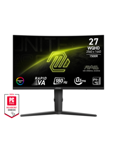MSI MONITOR MAG 275CQRF QD E2. 27". CURVO 1500R. 2560X1440. 180HZ. NEGRO
