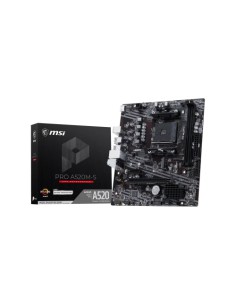 PLACA MSI PRO A520M-S,AMD,AM4,A520,2DDR4,64GB,HDMI+DP,GBLAN,4SATA3+1XM.2,6USB3.2,MATX