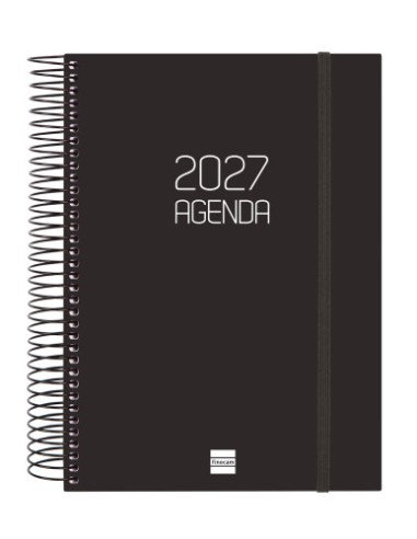 AGENDA 2027 BASIC OPAQUE E10 155X212MM DIA PAGINA NEGRO FINOCAM 742916027