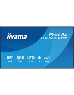 iiyama LH6566UHSB-B1AG pantalla de señalización Pantalla plana para señalización digital 165,1 cm (65") LCD Wifi 800 cd / m² 4K 