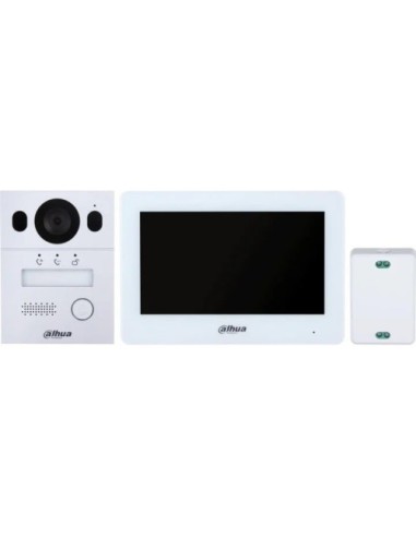 DHI-KTX01(S)/DHI-VTO2003F/DHI-VTH5123H-W-S2: DAHUA KIT VIDEOPORTERO IP VTO2003F + VTH5123H-W-S2, MONITOR INTERIOR 7", WIFI, AUDI