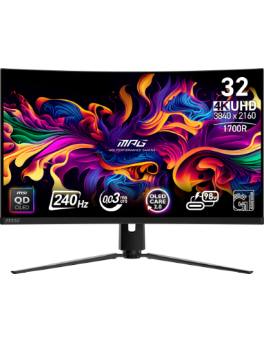 MSI MPG 321CURX QD-OLED pantalla para PC 80 cm (31.5") 3840 x 2160 Pixeles 4K Ultra HD Negro