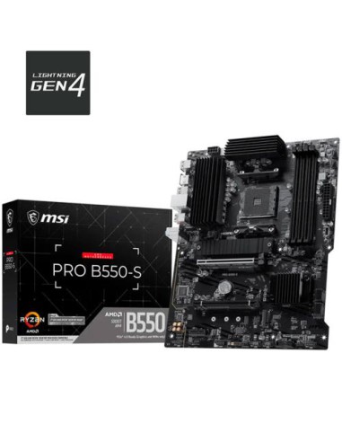 PLACA MSI PRO B550-S,AMD,AM4,B550,4DDR4,128GB,HDMI,GBLAN,4SATA3+2M.2,7USB3.2,ATX
