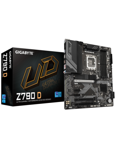 GIGABYTE Z790 D Placa base - Soporta CPUs Intel Core de 14ª generación, VRM digital de 12+1+1 fases, hasta 7600MHz DDR5 (OC), 3x