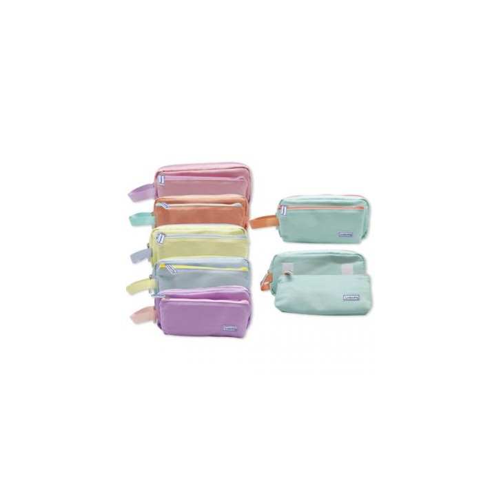 PORTATODO TACTO SUAVE PASTEL DOBLE C/ASA COLORES SURTIDOS LAGART 329272