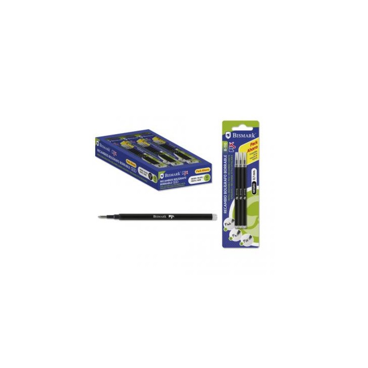 SET 3 UNIDADES RECAMBIO BOLIGRAFO BORRABLE NEGRO BISMARK 327533