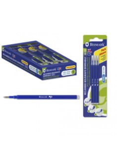SET 3 UNIDADES RECAMBIO BOLIGRAFO BORRABLE AZUL BISMARK 327532