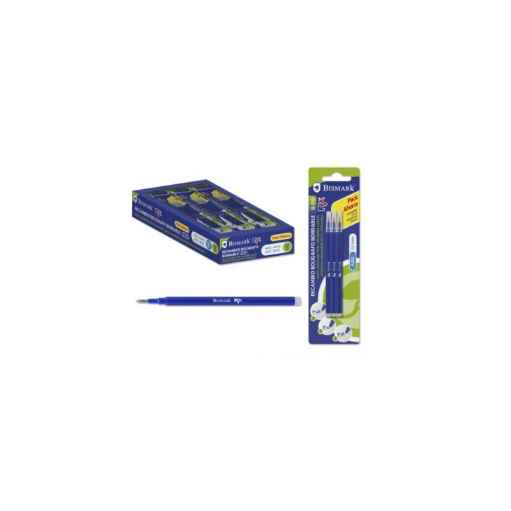 SET 3 UNIDADES RECAMBIO BOLIGRAFO BORRABLE AZUL BISMARK 327532