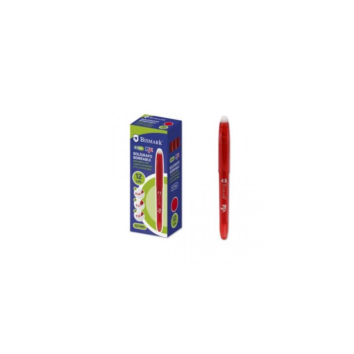 BOLIGRAFO BORRABLE C/CAPUCHON ROJO.0.7MM BISMARK 327530
