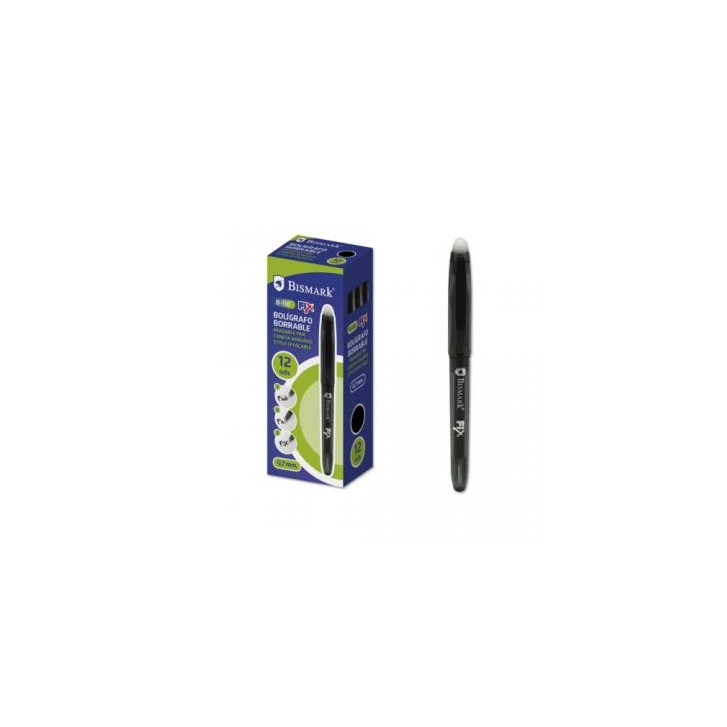 BOLIGRAFO BORRABLE C/CAPUCHON NEGRO.0.7MM BISMARK 327536