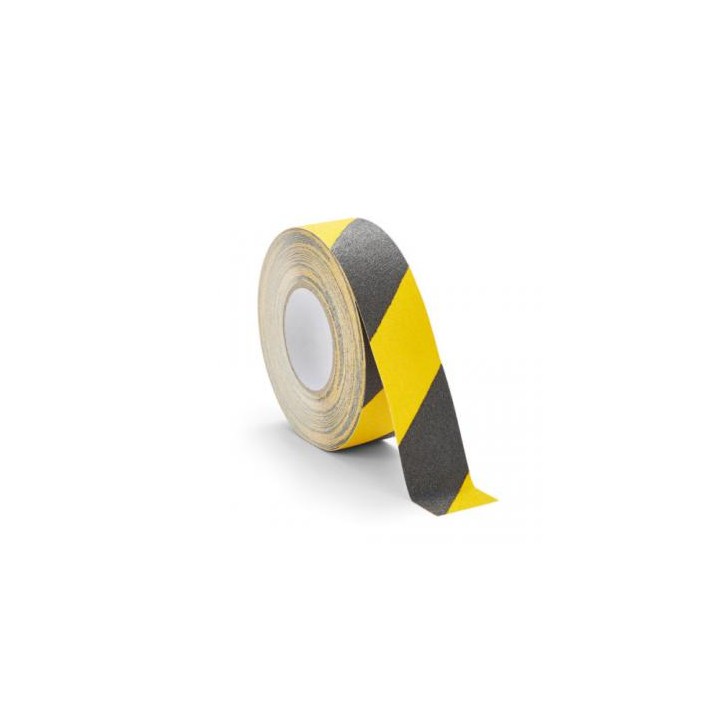 ROLLO CINTA DE SEGURIDAD ADHESIVA ANTIDESLIZANTE 50MMX18,3METROS NEGRO/AMARILLO TARIFOLD 197604