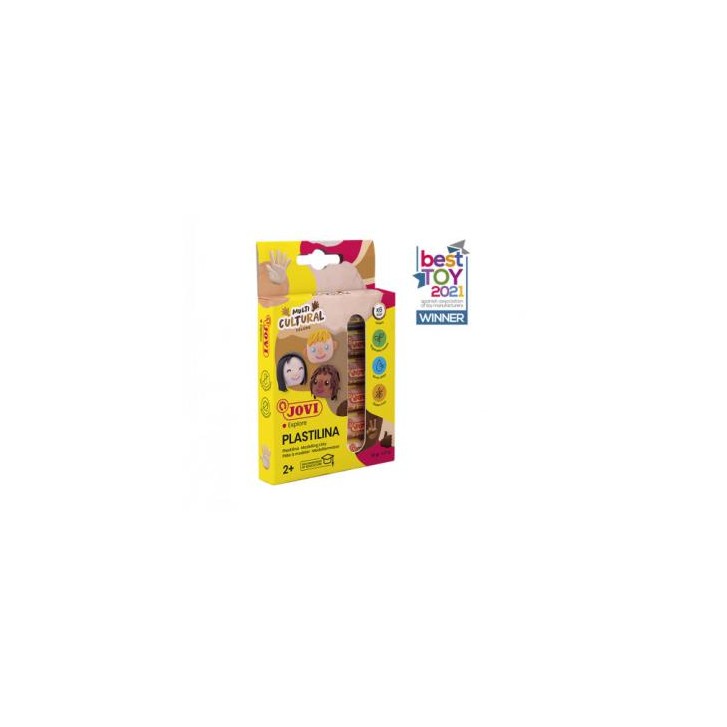 ESTUCHE PLASTILINA 6 BARRAS DE 15GR COLORES SURTIDOS GAMA MULTICULTURAL JOVI 90/6M