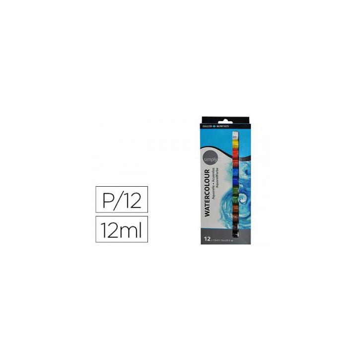SET ACUARELAS 12X 12ML SIMPLY DALER ROWNEY D134500100