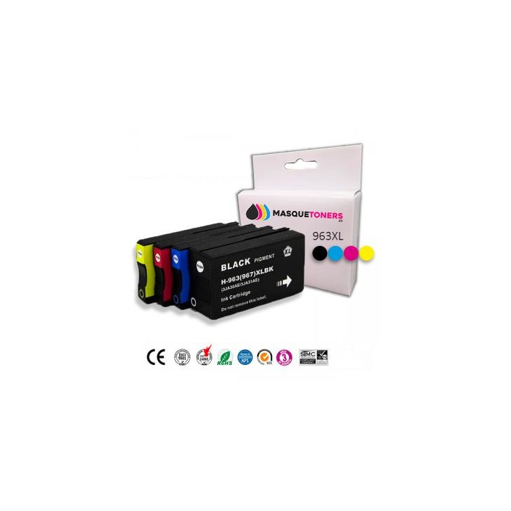 Compatible HP 963XL Pack de 4 Cartuchos de Tinta 3YP35AE