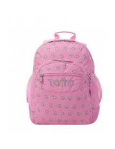 MOCHILA INFANTIL ROSA CORAZONES BOLSILLOS MA04ECO029-2120N-7IU TOTTO