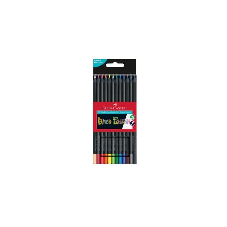 ESTUCHE 12 LÁPICES DE COLORES BLACK EDITION. FABER CASTELL 116412