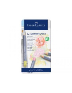 ESTUCHE METÁLICO CON 12 LÁPICES DE COLORES PASTEL ACUARELABLES GOLDFABER. FABER CASTELL 114622