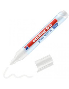 MARCADOR DE PUNTA REDONDA PARA CRISTAL GROSOR DE TRAZO: 1,5 - 3 MM. COLORES: 49. BLANCO EDDING 95-49