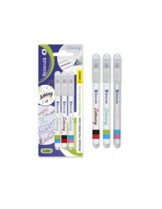 SET 3 ROTULADORES LETTERING DE DOBLE LINEA BICOLOR BISMARK 330009