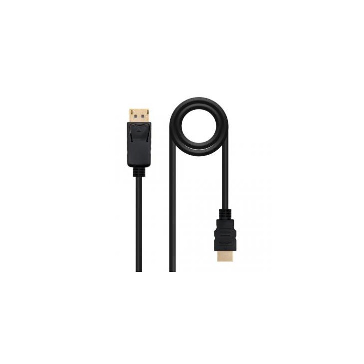 Nanocable Cable Conversor DISPLAYPORT a HDMI, DP/M - HDMI/M, Negro, 0.5 m