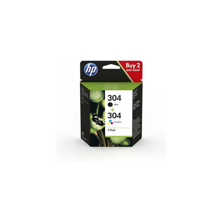 HP Paquete de 2 cartuchos de tinta Original 304 negro/tricolor