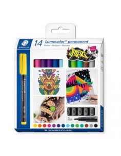 ESTUCHE 14 UDS LUMOCOLOR PERMANENT 317 STAEDTLER 317 C14