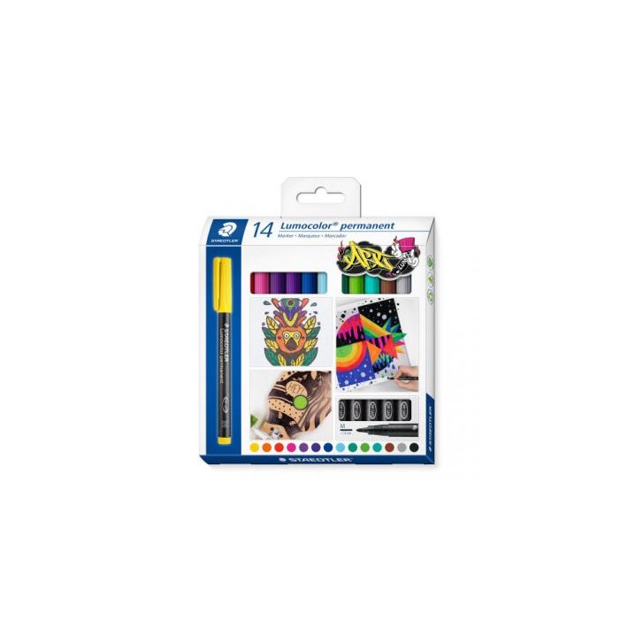 Staedtler Lumocolor 317 C14 marcador permanente Surtido Colores surtidos 14 pieza(s)