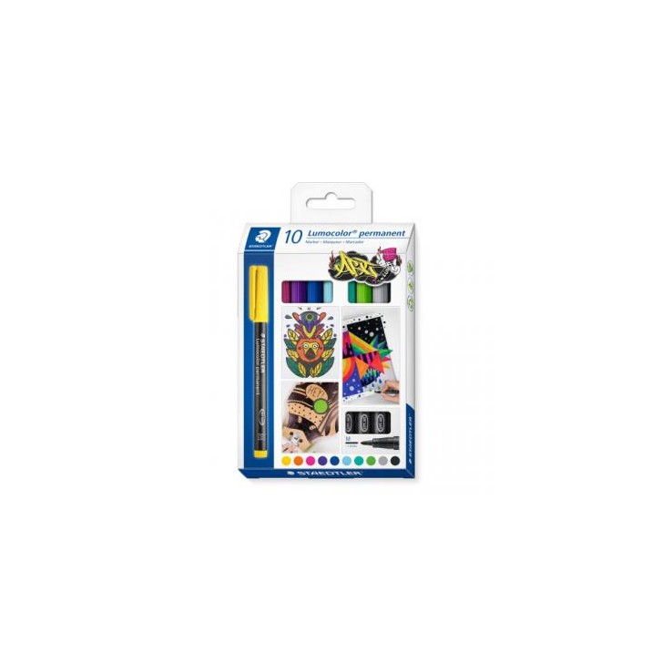 Staedtler Lumocolor 317 C10 marcador permanente Surtido Colores surtidos 10 pieza(s)