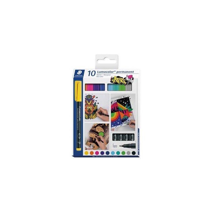 ESTUCHE 10 UDS LUMOCOLOR PERMANENT 318 STAEDTLER 318 C10