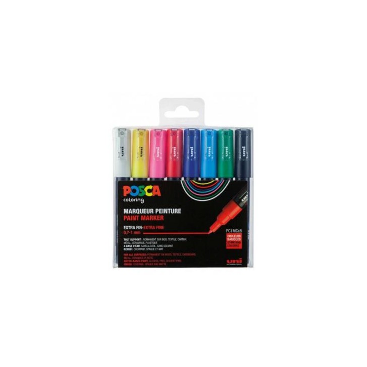 ESTUCHE 8 UDS. PC1M BASIC POSCA UNIBALL 182634667