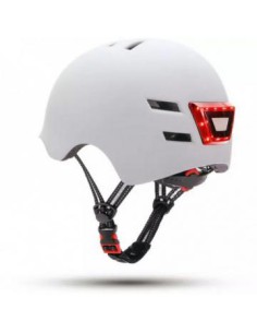 YOUIN CASCO CON LED FRONTAL Y TRASERO BLANCO (TALLA L)