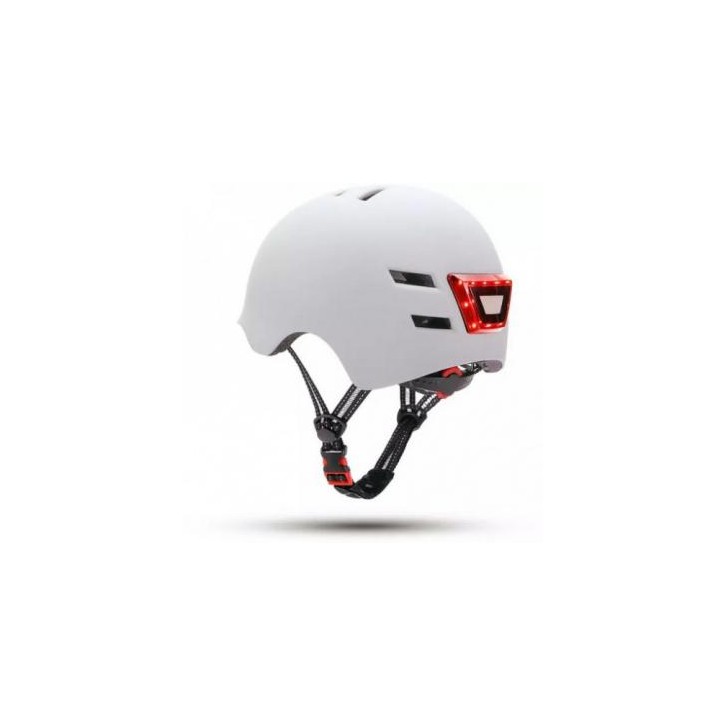 YOUIN CASCO CON LED FRONTAL Y TRASERO BLANCO (TALLA L)