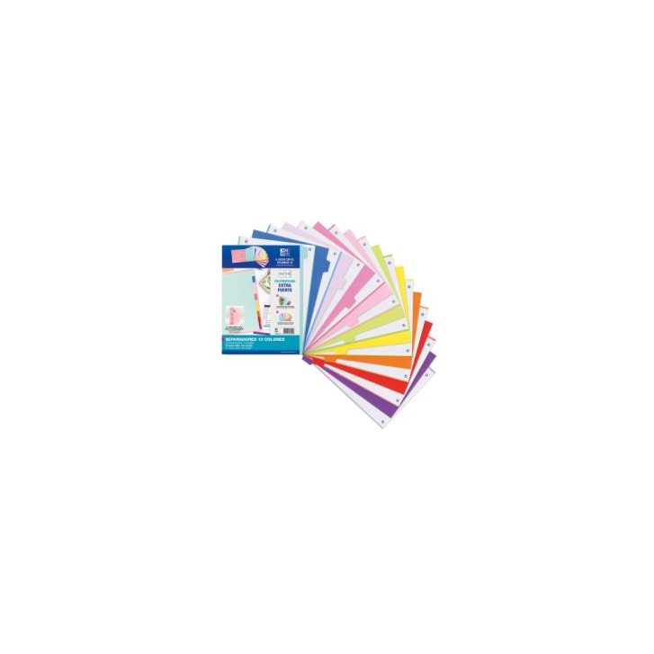 KIT SEPARADORES PP 500 MICRAS A4 10 POSICIONES COLORES PASTEL Y VIVOS OXFORD 400159038