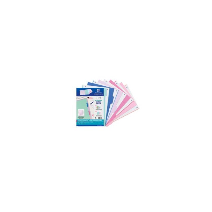 KIT SEPARADORES PP 500 MICRAS A4 5 POSICIONES COLORES PASTEL OXFORD 40015936