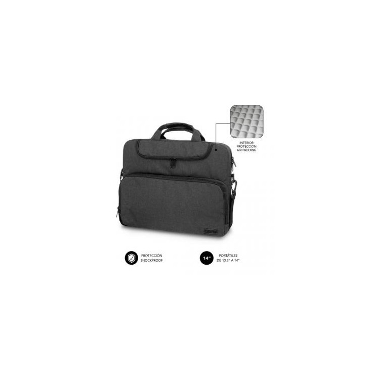 SUBBLIM Maletín Ordenador Air Padding Laptop bag 13,3-14" Gris Oscuro