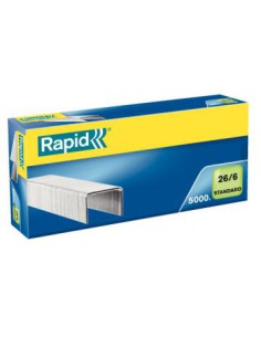 CAJA 5000 GRAPAS 26/6 ESTÁNDAR GALVANIZADAS RAPID 24861800