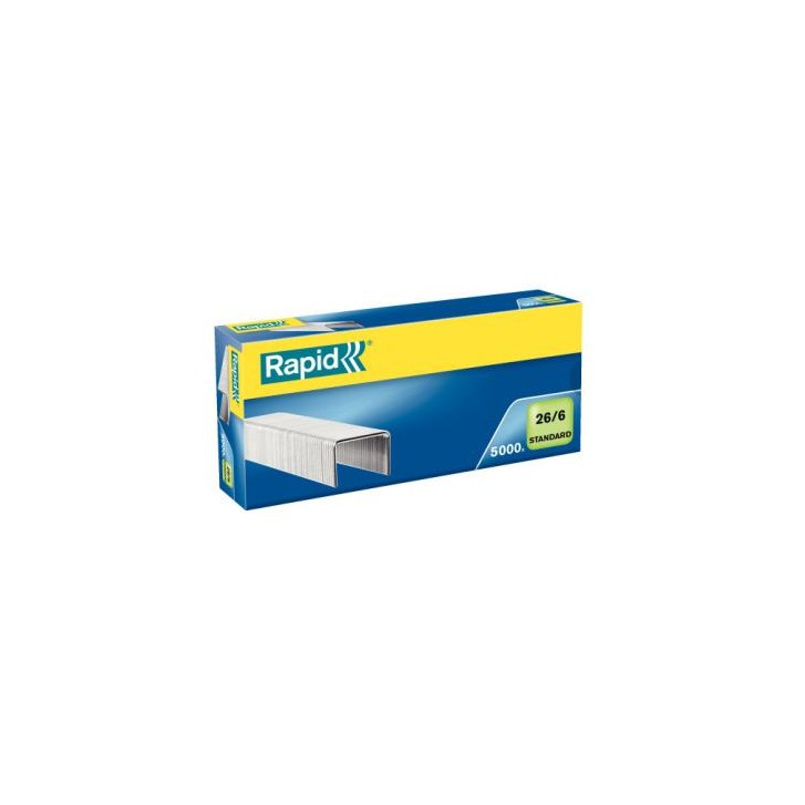 CAJA 5000 GRAPAS 26/6 ESTÁNDAR GALVANIZADAS RAPID 24861800