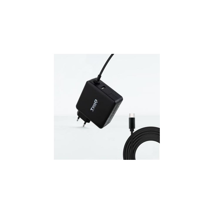 TOOQ CARGADOR PORTÁTIL USB-C PD3.0 65W, NEGRO