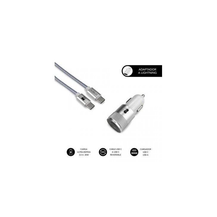 DUAL CAR CHARGER PD20W+QC3.0+C TO C/LIGHTNING S