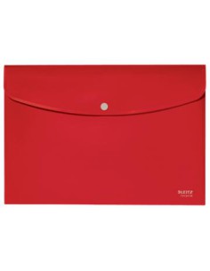 SOBRES POLIPROPILENO OPACO A4 CON BROCHE BOTON RECYCLE ROJO LEITZ 46780025