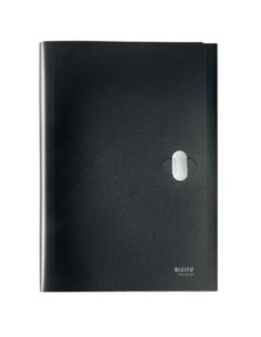 CARPETA POLIPROPILENO ACORDEON 5 POSICIONES+BOLSILLO FRONTAL BROCHE GIRATORIO A4 RECYCLE NEGRO LEITZ 46240095
