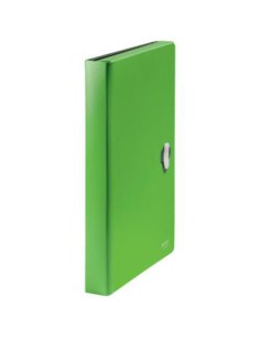 CARPETA POLIPROPILENO ACORDEON 5 POSICIONES+BOLSILLO FRONTAL BROCHE GIRATORIO A4 RECYCLE VERDE LEITZ 46240055