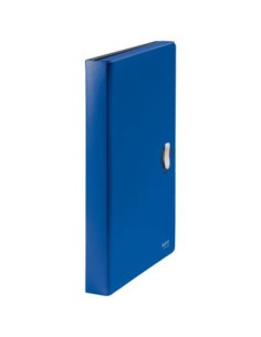 CARPETA POLIPROPILENO ACORDEON 5 POSICIONES+BOLSILLO FRONTAL BROCHE GIRATORIO A4 RECYCLE AZUL LEITZ 46240035