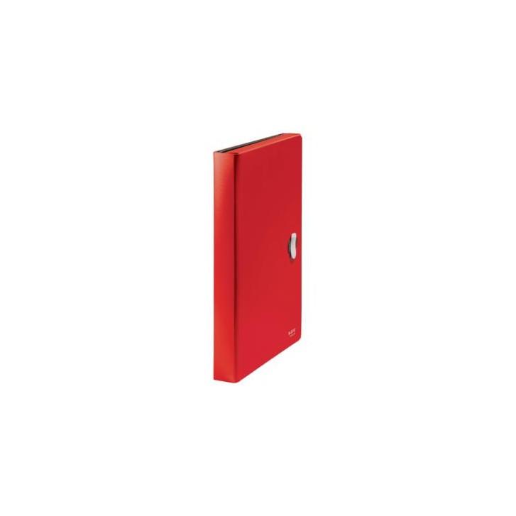 CARPETA POLIPROPILENO ACORDEON 5 POSICIONES+BOLSILLO FRONTAL BROCHE GIRATORIO A4 RECYCLE ROJO LEITZ 46240025