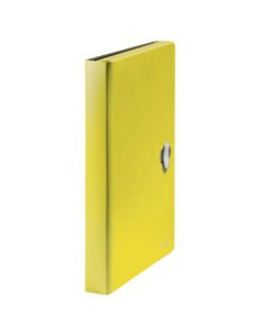 CARPETA POLIPROPILENO ACORDEON 5 POSICIONES+BOLSILLO FRONTAL BROCHE GIRATORIO A4 RECYCLE AMARILLO LEITZ 46240015
