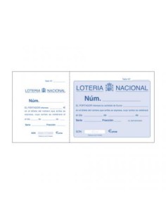 TALONARIO 100 HOJAS LOTERÍA 1/3 APAISADO SENCILLO DOHE 50015