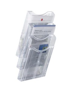 EXPOSITOR MURAL ARCHIPLAY 3 COMPARTIMENTOS A4 VERTICAL 105x235x445MM TRANSPARENTE ARCHIVO2000 6123 CS TP