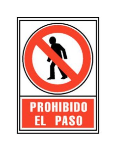 SEÑAL PROHIBIDO EL PASO 210X297MM PVC ROJO ARCHIVO2000 6174-05 RJ