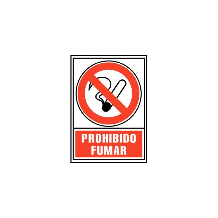SEÑAL PROHIBIDO FUMAR 210X297MM PVC ROJO ARCHIVO2000 6174-02 RJ