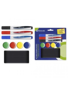 SET 3 ROTULADORES PIZARRA+4 IMANES+BORRADOR BISMARK 329311